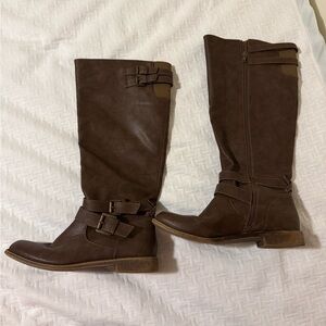 Just Fab Stylish Over the Knee Brown Boots